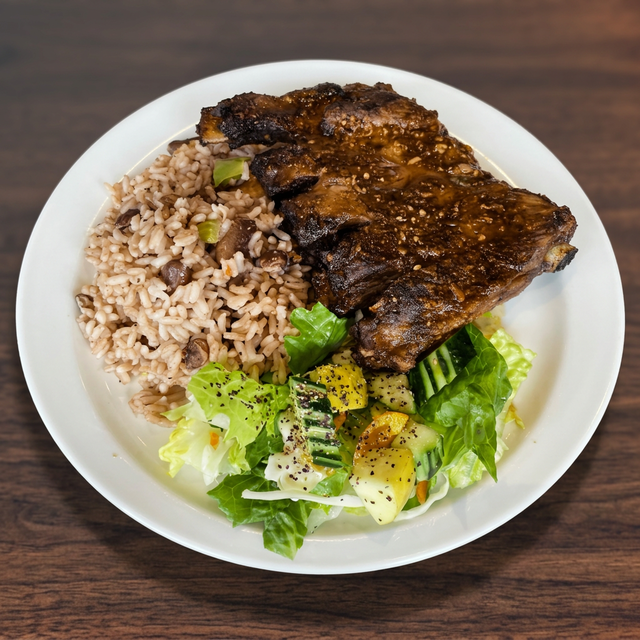Jerk Ribs Meal.
